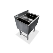 Steel Works Stainless SWIB183012-7CPT Ice Bin 18-1/2" X 12" X 30"H With 3" Backsplash 14-13/16" X 28" X 12" Fabricated Bowl With 119 Lbs Ice Capacity 20ga/304 Stainless Steel