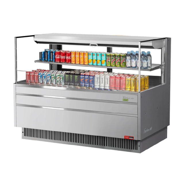 Turbo Air TOM-60L-UFD-S-2S-N Horizontal Open Display Merchandiser Low-profile