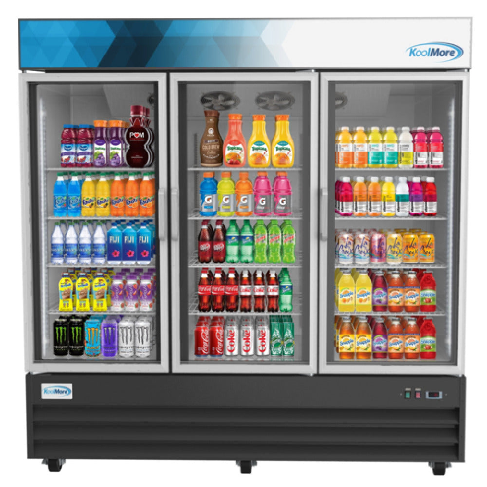 Koolmore MDR-3GD Merchandiser Refrigerator Three-sections 78-1/4"W
