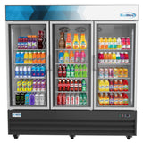 Koolmore MDR-3GD Merchandiser Refrigerator Three-sections 78-1/4"W