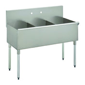 Hubert 57825 - Kratos Utility Sink. 63"W X 24-1/2D X 41H, (3) Compartment (3), Bowl