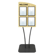 Hubert 46713 - Menu Board, 4-pocket, Floor Stand