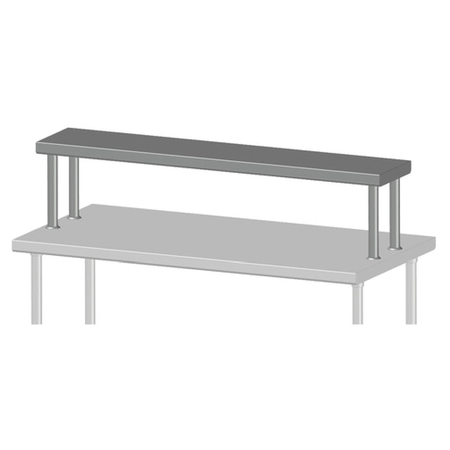 SPG TSS-18-12 - Universal Stainless Single Overshelf, 12" Wide, Stainless Steel (priced Per Linear Foot)