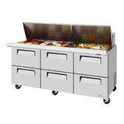 Turbo Air TST-72SD-30-D6-N Super Deluxe Sandwich/Salad Mega Top Unit Three-section
