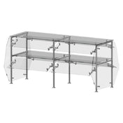 Premier Metal & Glass TMTIR-A CHOICE™ Adjustable Self-Service Sneeze Guard Double Sided Guard With Top Shelf