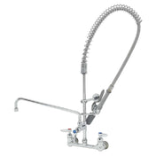 T&S Brass B-0154-14-CR-BC EasyInstall Pre-Rinse Unit 8" Wall Mount Add-on Faucet 14" Swing Nozzle With Stream Regulator