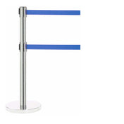 Aarco HS-27BL HS-27BL Form-A-Line™ System Dual Retractable Belt Style Has A Polished Satin Finish