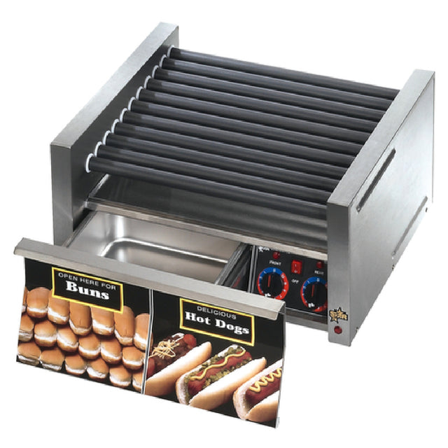 Star 50SCBDE_120 Grill-Max® Hot Dog Grill Roller-type With Integrated Bun Drawer