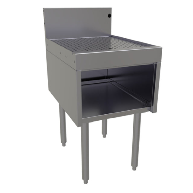 Glastender DBHB-18-LD Underbar Drainboard Half Cabinet Open Front Base 18"W X 24"D