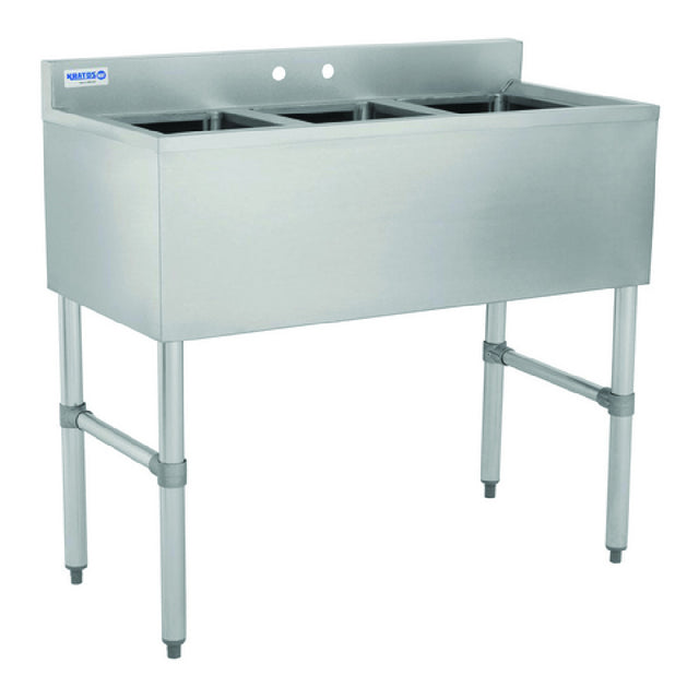 Hubert 14136 - Kratos® Underbar Compartment Sink, (3) Bowls, 38.5"W X 18.75"D X 33"H