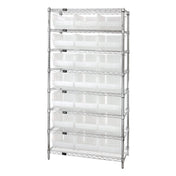 Quantum WR8-255CL Bin Wire Shelving System 36"W X 18"D X 74"H 800 Lbs. Load Capacity Per Shelf