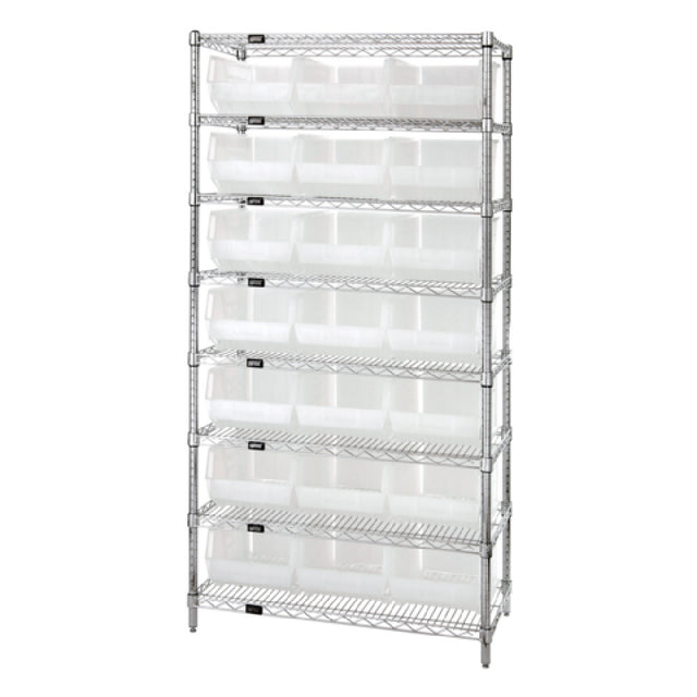 Quantum WR8-255CL Bin Wire Shelving System 36"W X 18"D X 74"H 800 Lbs. Load Capacity Per Shelf
