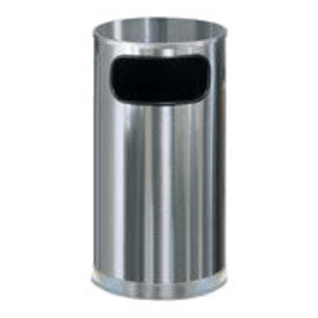 Rubbermaid FGSO16SSSGL European Series Indoor Receptacle 12 Gallon 15" Dia. X 28"H