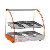 Skyfood Equipment FWD2-18O Food Warmer Display Case 18-1/2"W X 14-3/8"D X 17-1/2"H (2) Shelves With (3) Stainless Steel Pans Per Shelf