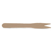 JB Prince R664 Mini Disposable Cocktail Fork 3-1/4"L Bamboo