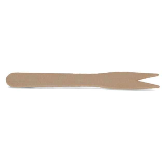 JB Prince R664 Mini Disposable Cocktail Fork 3-1/4"L Bamboo