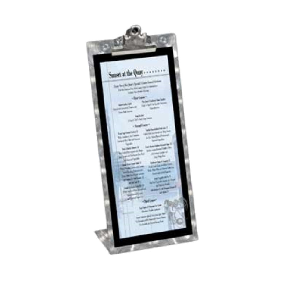 Menu Solutions MTCL-58_SWIRL Table Tent Holds 5-1/2" X 8-1/2" Insert Single Panel