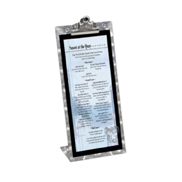 Menu Solutions MTCL-411_SWIRL Table Tent Holds 4-1/4" X 11" Insert Single Panel