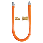 BK Resources BKG-GHC-5036-QD-PT Gas Hose Quick Disconnect Connection Kit Includes 36" Long X 1/2" I.D. Stainless Steel Hose With Radial Wrap & Protective Translucent Coating