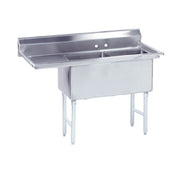 Advance Tabco FC-2-1818-18L-X Special Value Fabricated Sink 2-compartment 18" Left Drainboard