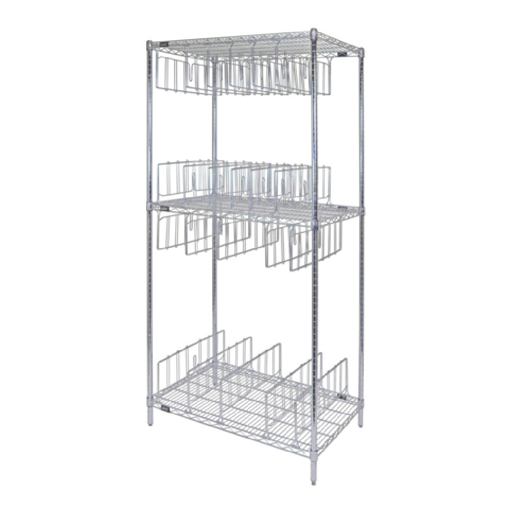 Quantum WR74-2436C-22D Wire Shelving Stencil Unit Includes: (3) Shelves