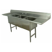 Advance Tabco FC-3-2030-20RL-X Special Value Fabricated Sink 3-compartment 20" Right & Left Drainboards