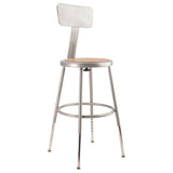 National Public Seating 6218HB NPS® Heavy Duty Steel Stool With Backrest 19"-27"
