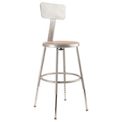 National Public Seating 6218HB NPS® Heavy Duty Steel Stool With Backrest 19"-27"