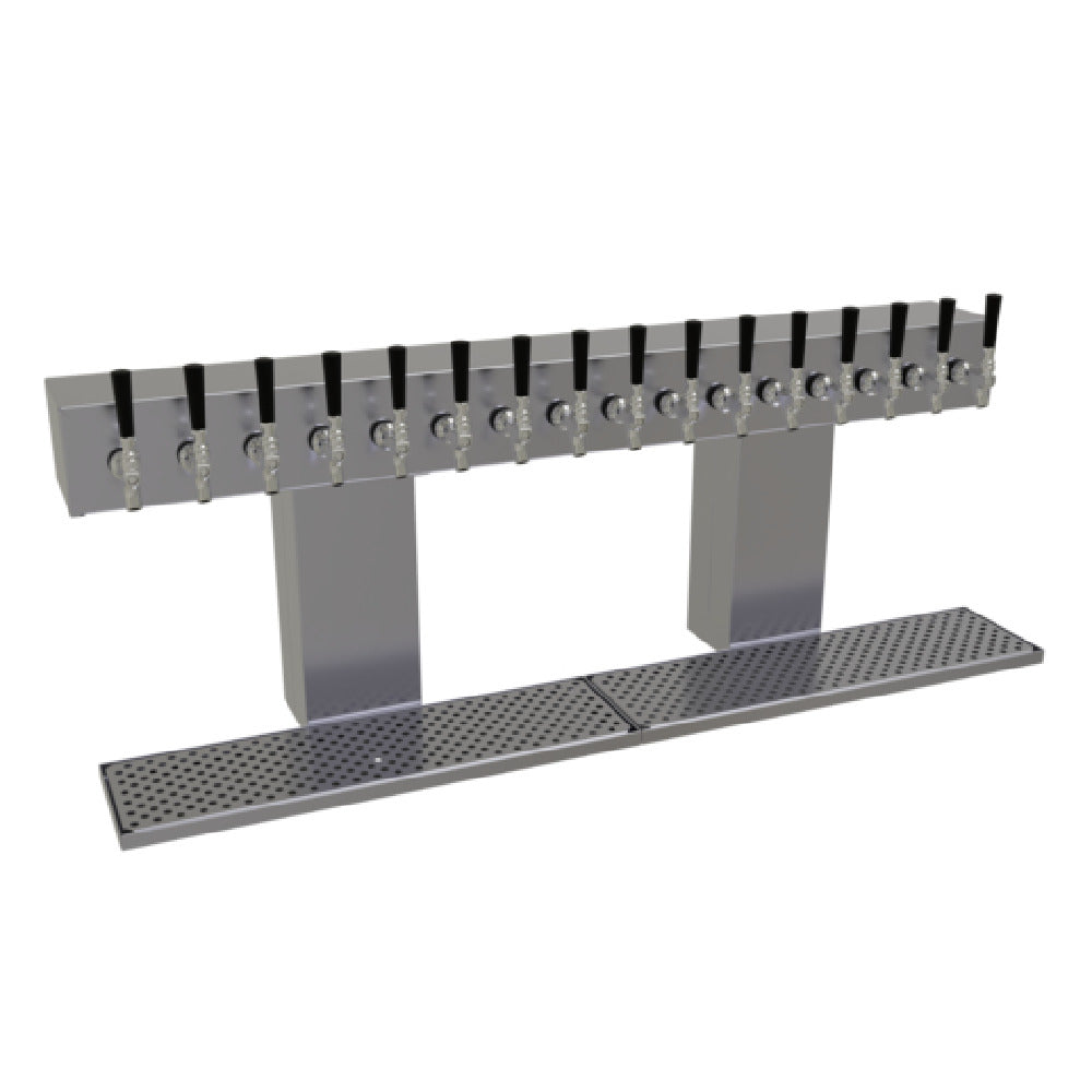 Glastender BRT-16-SS Bridge Draft Dispensing Tower Countertop (16) Stainless Steel Faucets (handles Not Included)
