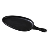 Yanco MO-808BK Moderne Pan Plate 14-1/2"L X 6-1/2"W X 1"H Organic Shaped