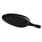 Yanco MO-808BK Moderne Pan Plate 14-1/2"L X 6-1/2"W X 1"H Organic Shaped