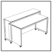 BauscherHepp VE-86003 Venta® Mobile Bar (set Of Two Tables) On Castors With Integrated Height Adjustment