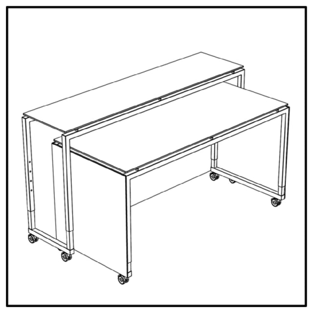 BauscherHepp VE-86003 Venta® Mobile Bar (set Of Two Tables) On Castors With Integrated Height Adjustment