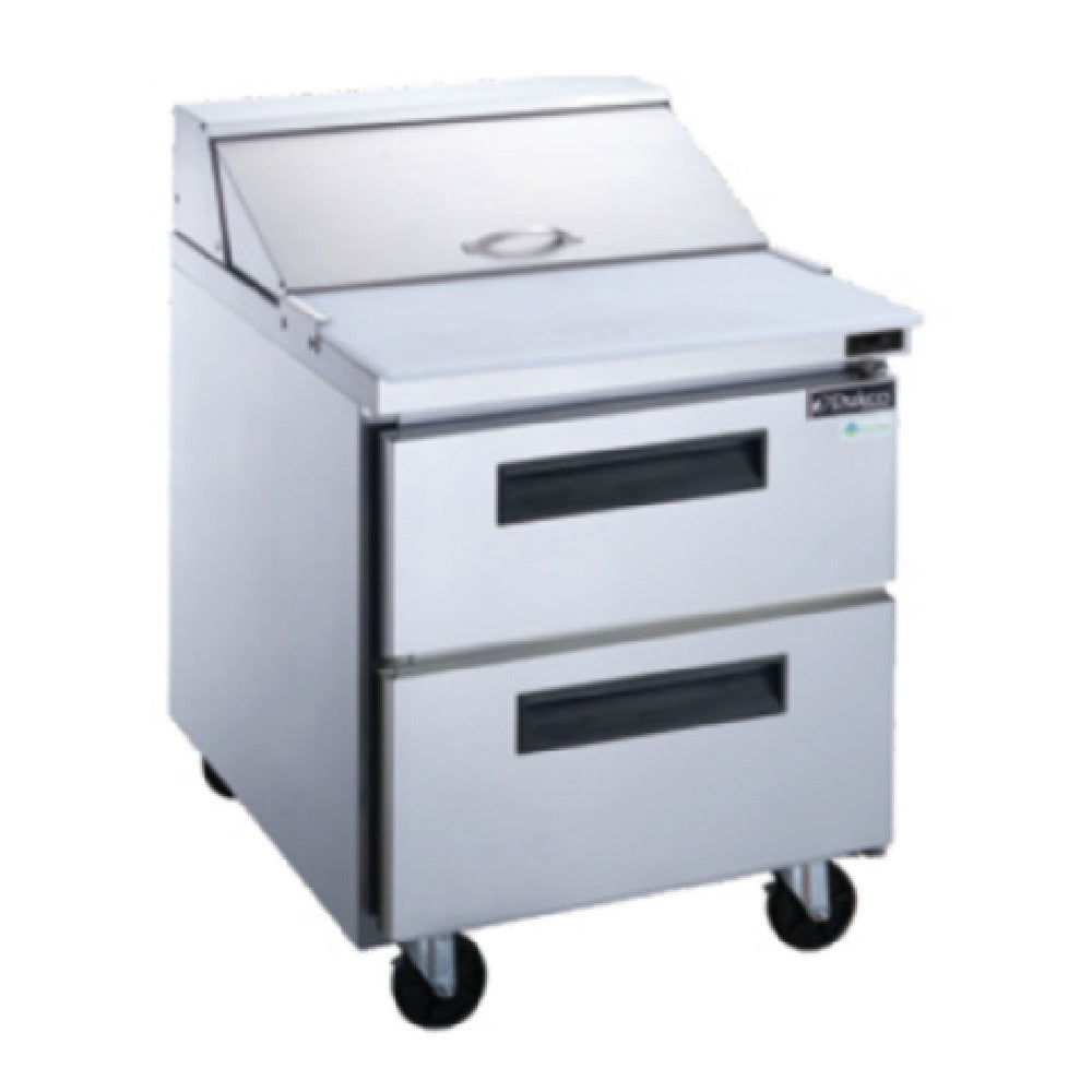 Dukers DSP29-8-D2 Sandwich/Salad Prep Table With Drawers 29"W Bottom Mount Self-contained Refrigeration