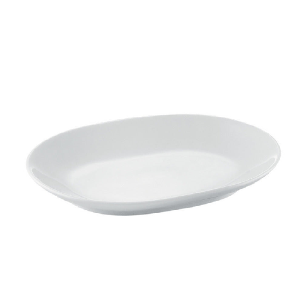 CAC China RCN-CD12 RCN Specialty D-End Platter 9-7/8"L X 7-1/2"W X 1"H Oblong