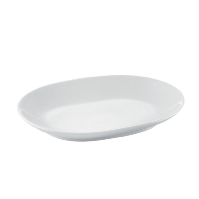 CAC China RCN-CD12 RCN Specialty D-End Platter 9-7/8"L X 7-1/2"W X 1"H Oblong