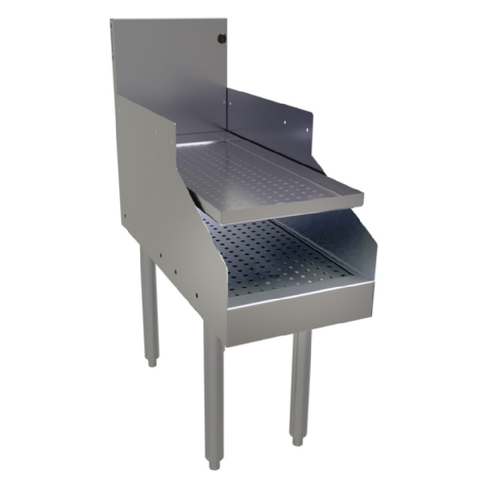 Glastender RDBA-12D Recessed Drainboard Free Standing 12"W X 29"D (depth To Match 19" Deep Units With Double Speed Rail)