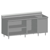 SPG BCRS-84R - Universal Stainless Beverage Counter, With Rack Slides, 84" Long