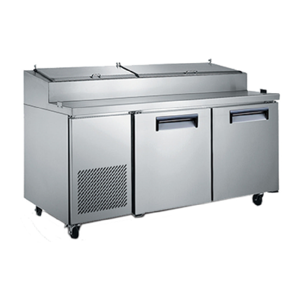 Admiral Craft USPZ-2D U-STAR Refrigerated Pizza Prep Table 71"W 2-section