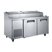 Admiral Craft USPZ-2D U-STAR Refrigerated Pizza Prep Table 71"W 2-section