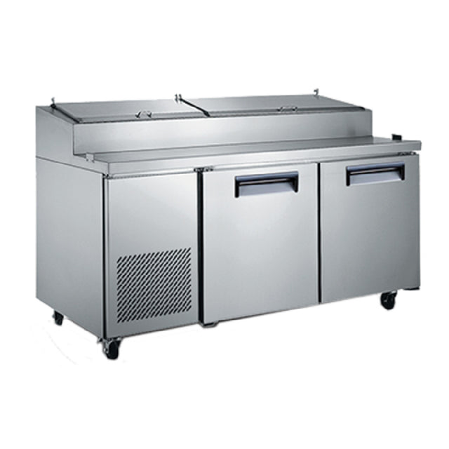 Admiral Craft USPZ-2D U-STAR Refrigerated Pizza Prep Table 71"W 2-section