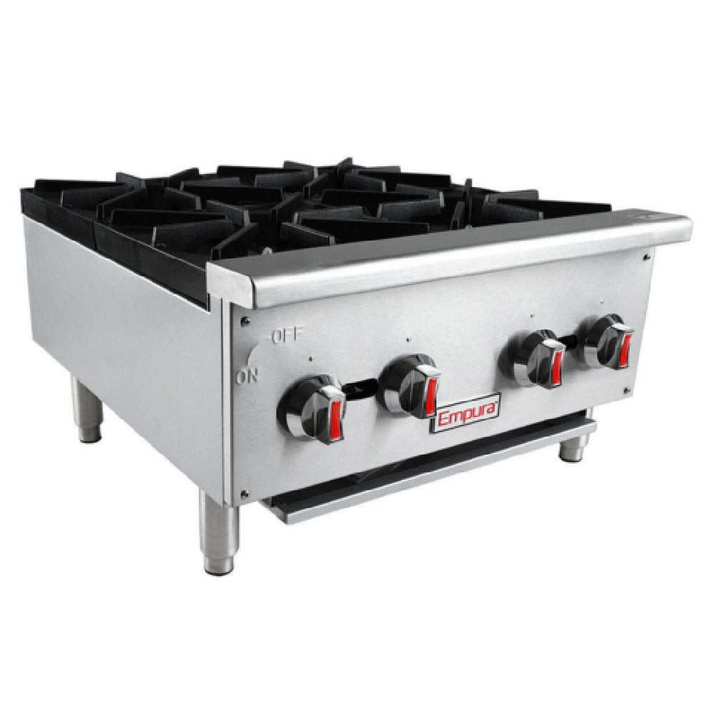 Empura EHP-4 - Standard Duty Gas Hot Plate, 23.6"W X 28.5"D X 13.7"H, With 12" X 12" Cast Iron Top Grates