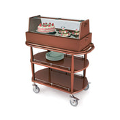 Geneva 70355 Pastry Cart-Spice 43-3/8"W X 21-5/8"D X 47-1/4"H Acrylic Hinged Top Dome