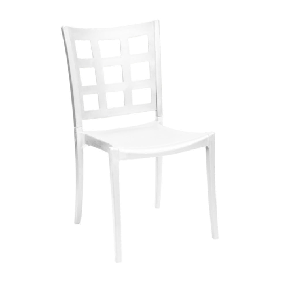 Grosfillex US086096 - Plazza Stacking Side Chair, Window Back Design, Resin Seat And Frame