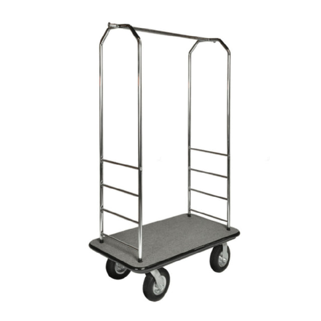 Central Specialties 2099BK-080-GRY Easy Mover™ Bellman's Cart 43"W X 23"D X 72-1/2"H 1" Stainless Steel Frame