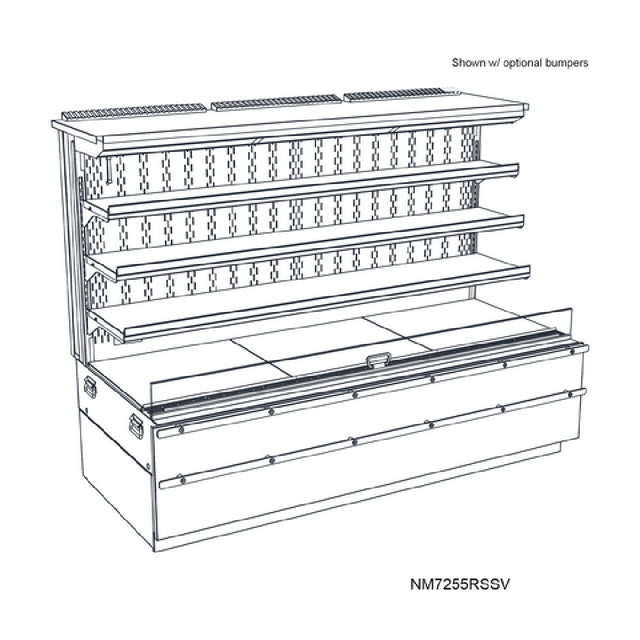 Structural Concepts NM7255RSSV Blend® Refrigerated Self-Service Center Case 71-3/4"W X 34-3/8"D X 55-3/8"H