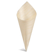 JB Prince R657 3.5 Serving Cone 3-1/4"L X 1-3/4" Dia. Wood Paper