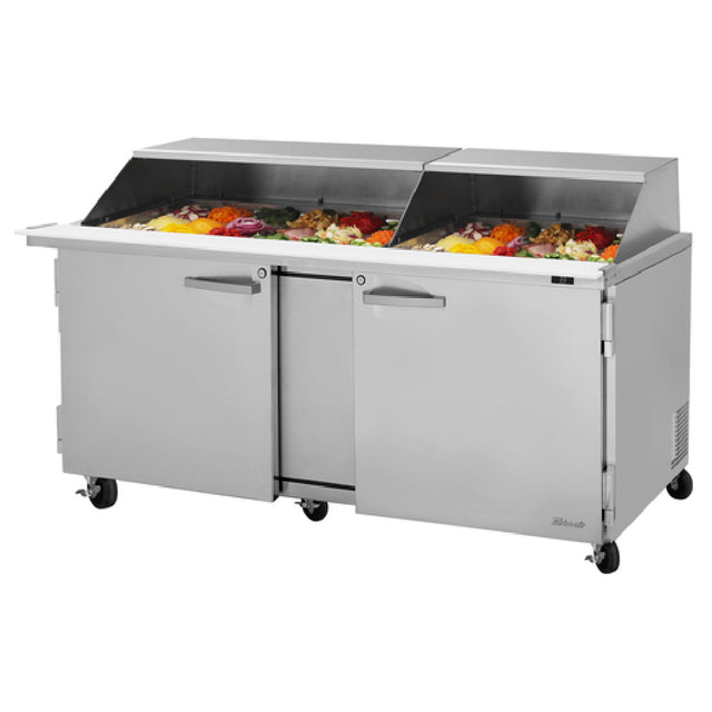 Turbo Air PST-72-30-N-SL PRO Series Mega Top Sandwich/Salad Prep Table With Slide Lids