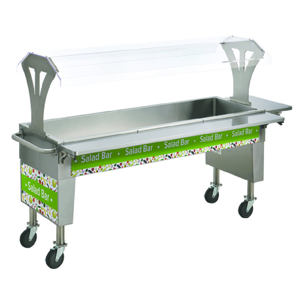 Hubert 113160 - Kratos Adjustable Salad Bar Kit, With Sneezeguard, Side Shelf
