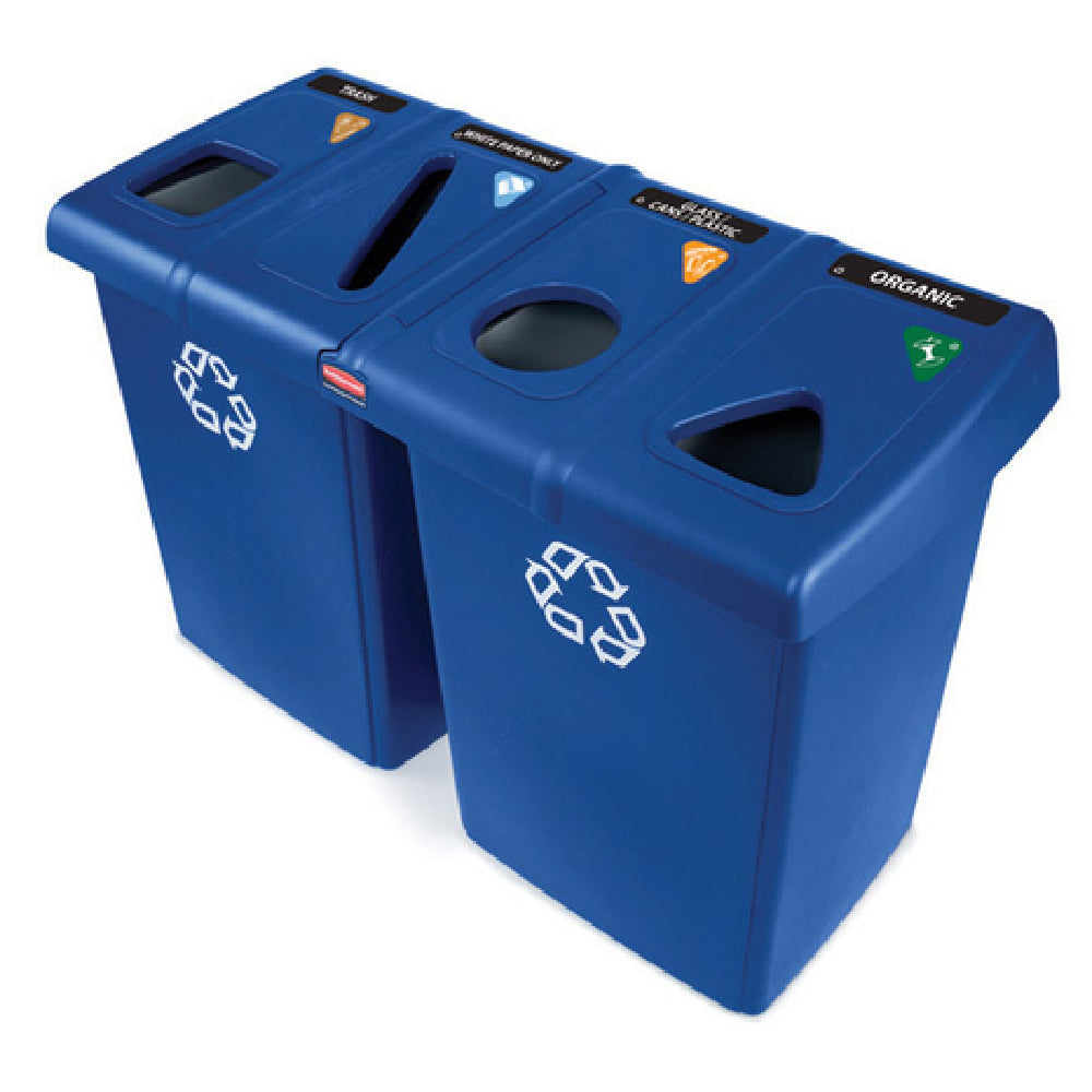 Rubbermaid 1792372 Glutton® Recycling Station 53"W X 23-1/2"D X 35-3/10"H Holds Up To 92 Gallons
